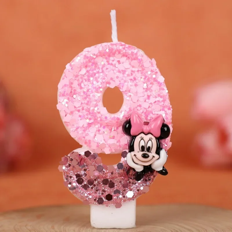 Hot Gelukkige Verjaardag Nummer 0-9 Kaarsen Cartoon Mickey Minnie Mouse Kaars Cake Cupcake Topper Party Decoratie Benodigdheden DIY Geschenken