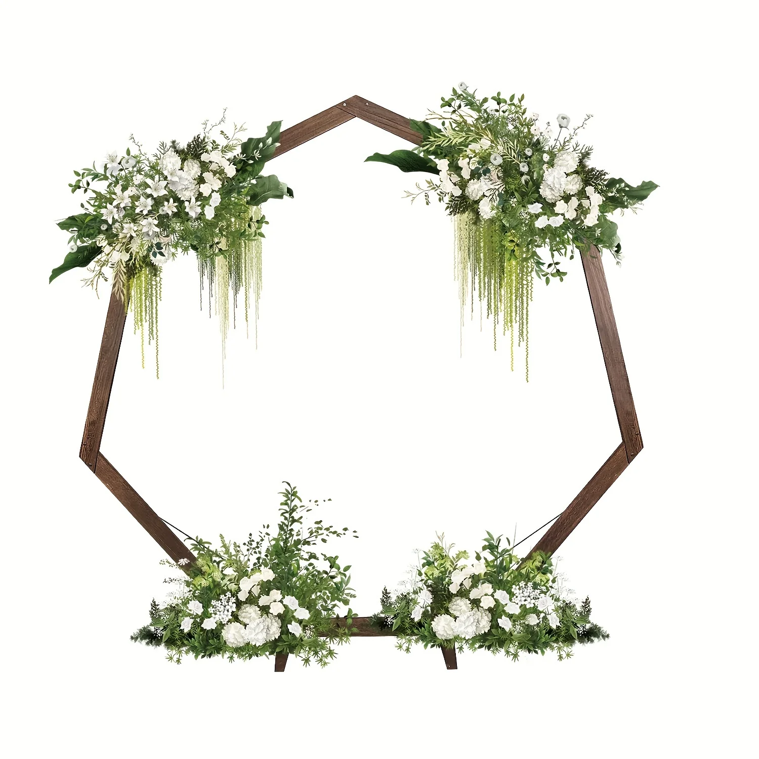 

Wooden Wedding Arch 7.2FT, Heptagonal Wood Arch for Wedding Ceremony, Wood Arch for Weddings, Parties, Indoor, Outdoor, Backdrops, Garden Decorations.