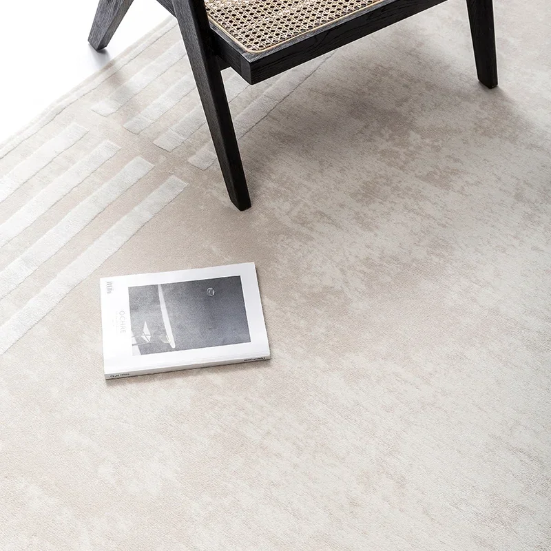 Light luxury modern simple living room bedroom home plain three-dimensional striped carpet