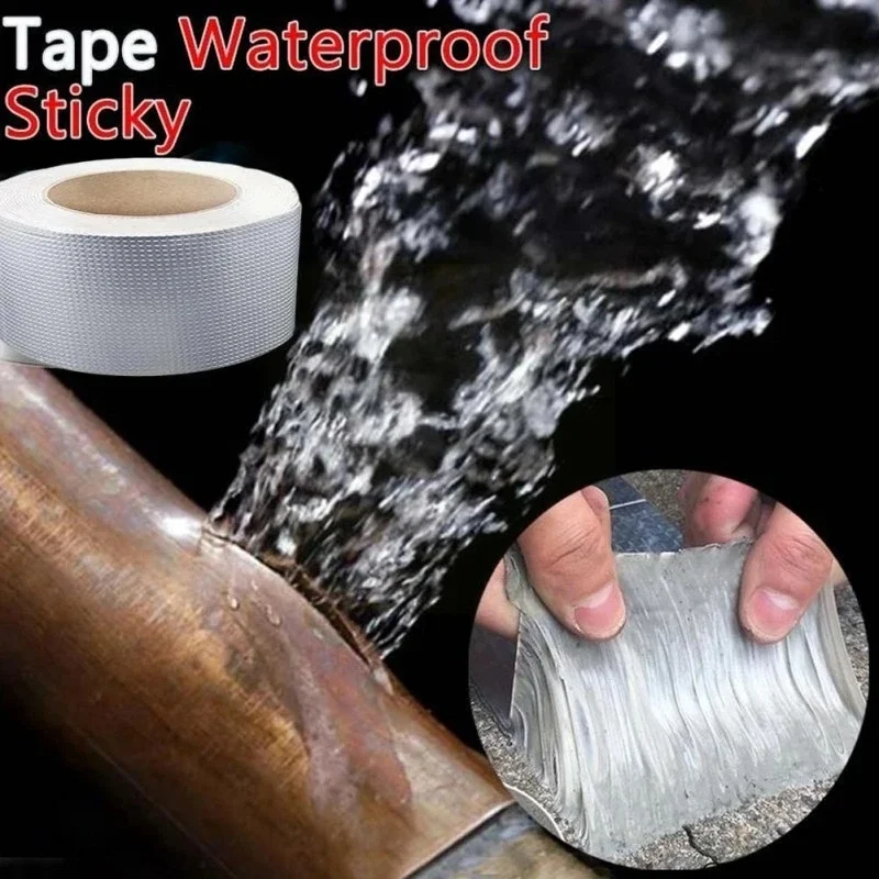 

Roof Leakproof Aluminum Foil Rubber Waterproof Tape High Temperature Resistance Pipes Wall Leak Sticker Super strong fix sealant