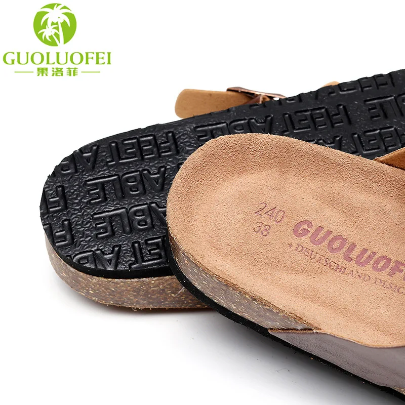 Original Leather Adult Sandals High Quality Clamp Flip Flop Men Women Cork Sole Fashion Summer Retro Walking Shoes Slippers