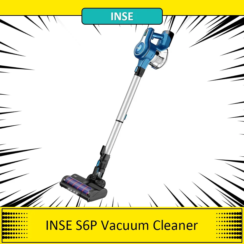 INSE S6P Cordless Vacuum Cleaner with 2 Batteries, Up to 80min Run-time Rechargeable Stick Vacuum, Lightweight Powerful Handheld