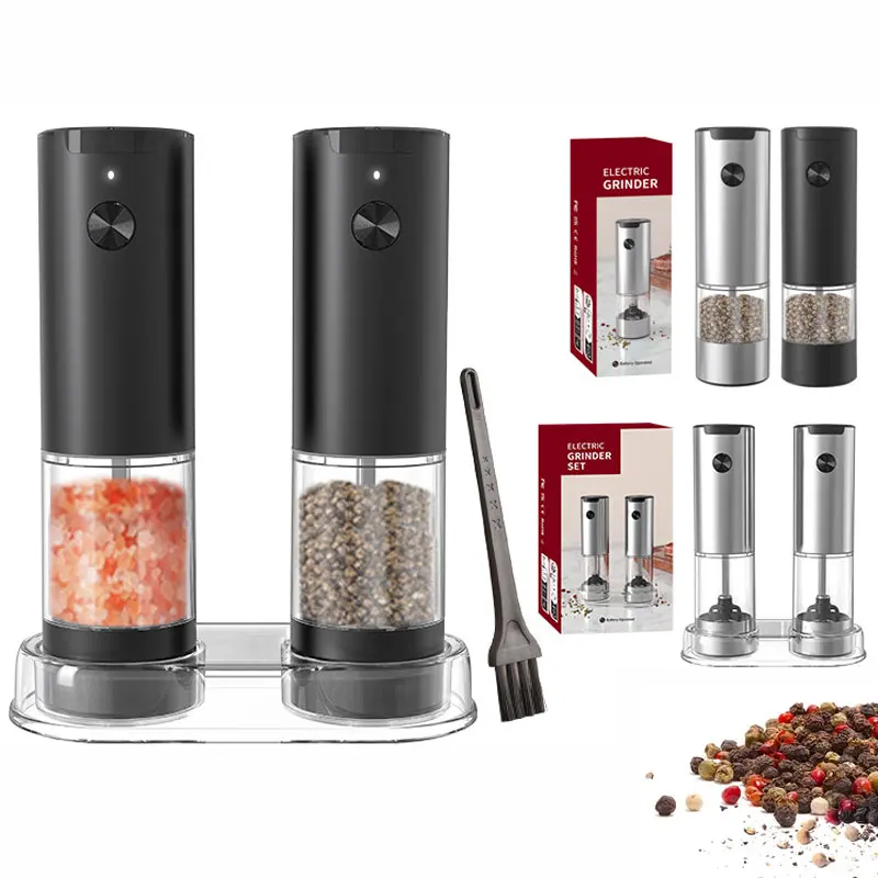 Electric Salt and Pepper Grinder with Adjustable Coarseness Refillable Mills Battery Powered Pepper Grinder Kitchen Gadget Tool