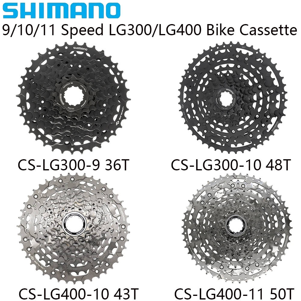 SHIMANO 9/10/11 Speed Bicycle Cassette Sprocket CS-LG300/LG400 Cassette For MTB Bike Original Bicycle Parts