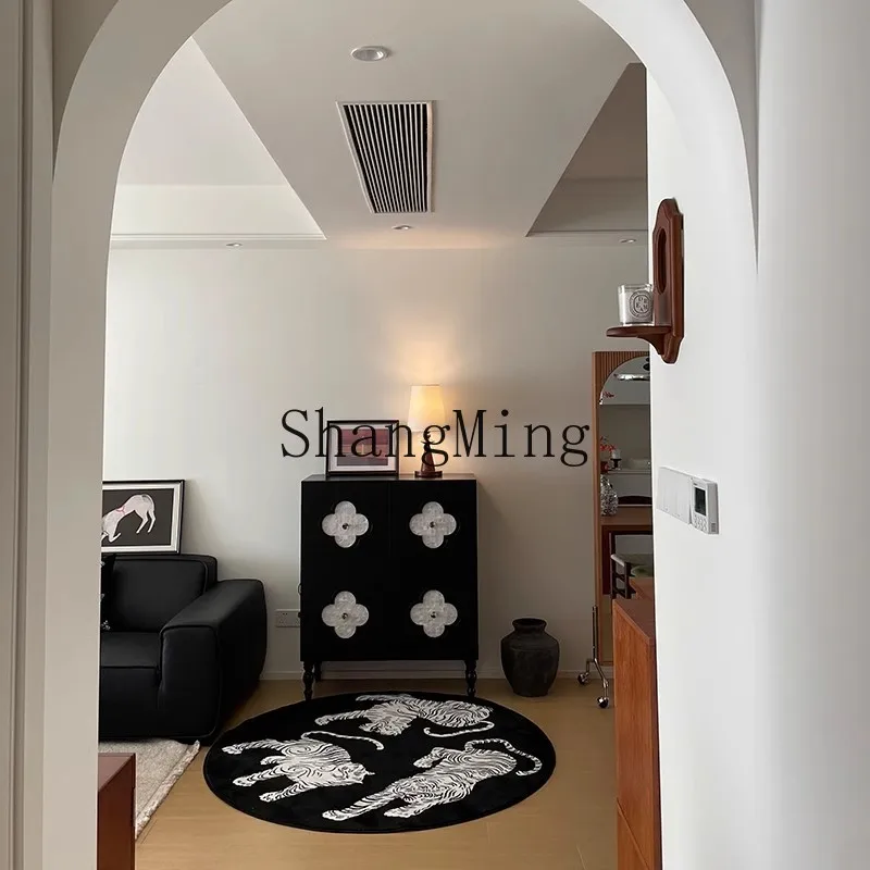 LXY أربعة قصر خزانة الرجعية خشب متين خزانة مطعم خزانة مدخل تخزين متعددة الوظائف #3