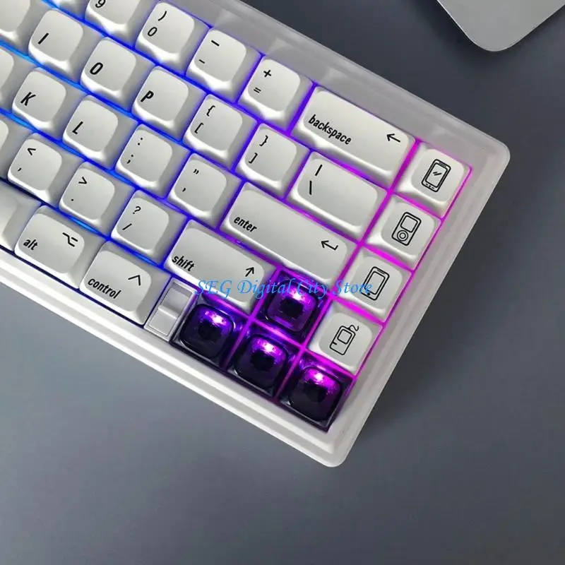 U75B Crystal Keycaps 1U Backlit Keycaps w/ Lớp trong suốt cho bàn phím cơ
