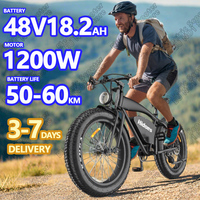 Electric Bike1200W Motor 48V18.2AH Lithium Battery All terrain off-road Electric Bicycle 20* 4.0 Inch Fat Tire Mountain E Bike