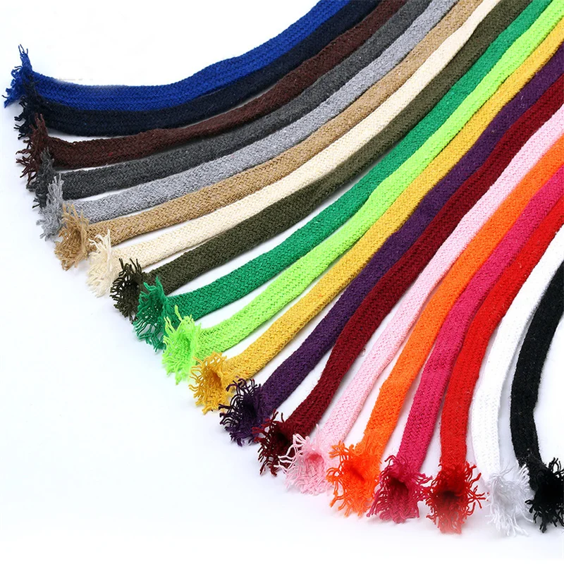 2/5/100Y10mm Colored Twisted Cord Rope 100% Cotton Rope Cords Craft Decorative Twisted DIY Handmade Bag Drawstring Accessories