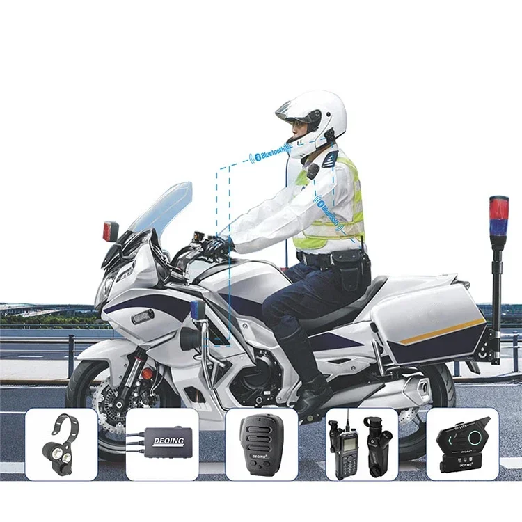 NEW Motorcycle Bluetooth helmet headset communication intercom system with walkie-talkie microphone for riding p-olice