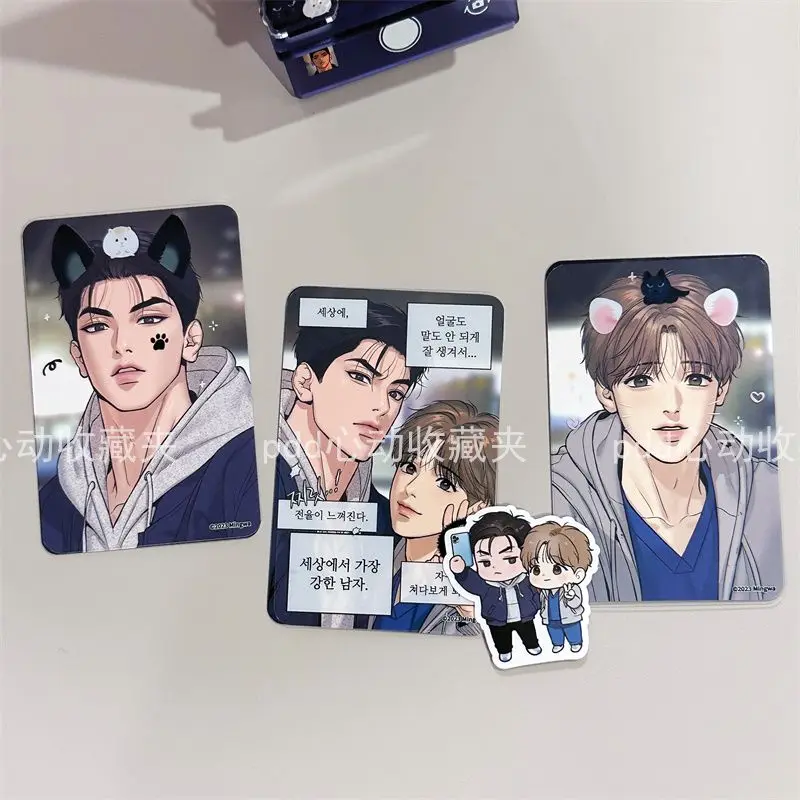 [Non original] Korean Manga Jinx Korean Mingwa Acrylic Stand Mobile Phone Holder Zhou Zaojing 3-inch Small Card Transparent Card