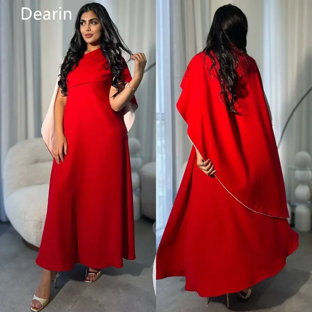 

Customized Formal Dress Saudi Arabia Dearin One Shoulder A-line Ankle Length Skirts Stole Bespoke Occasion Dresses Prom Evening