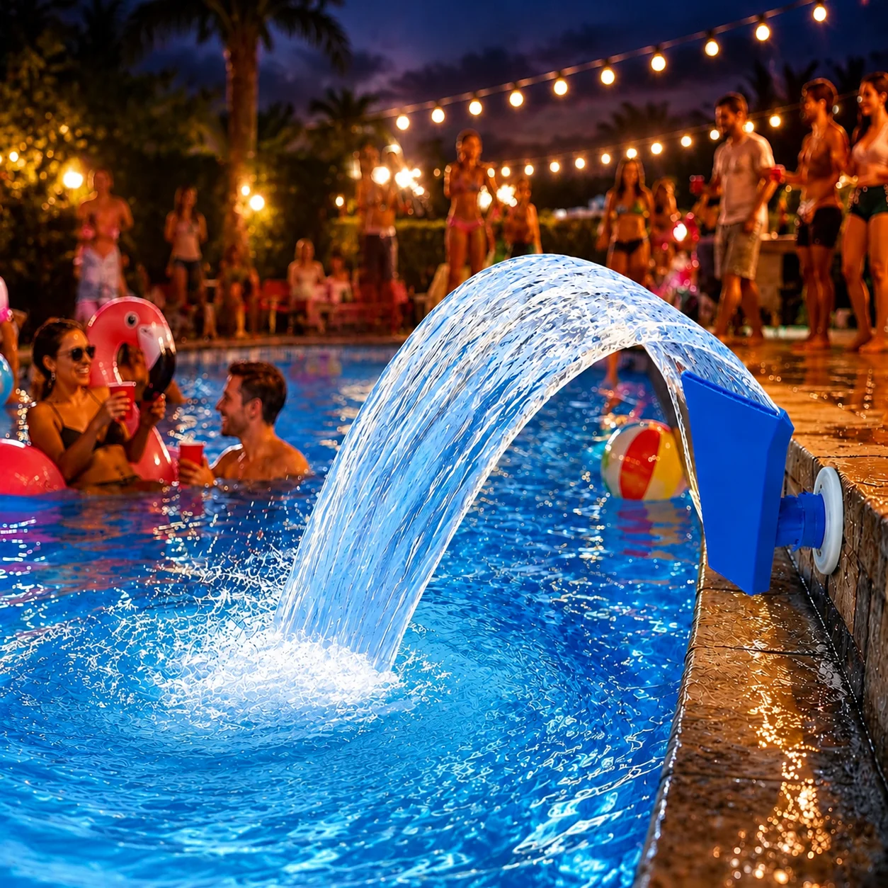 Pool Waterfall Fountain Nozzle Direct Mounting Durable Plastic Universal Swimming Pool Spray Jet Creates Waterfall Spray Effect