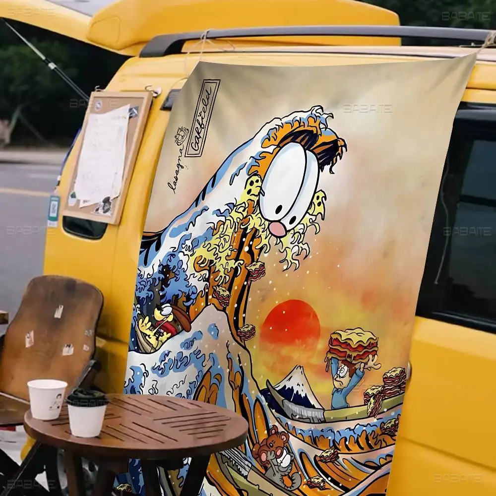 Carton G-GarfieldS High End Quality Banner Printing Artistic Atmosphere Style Camping Flag