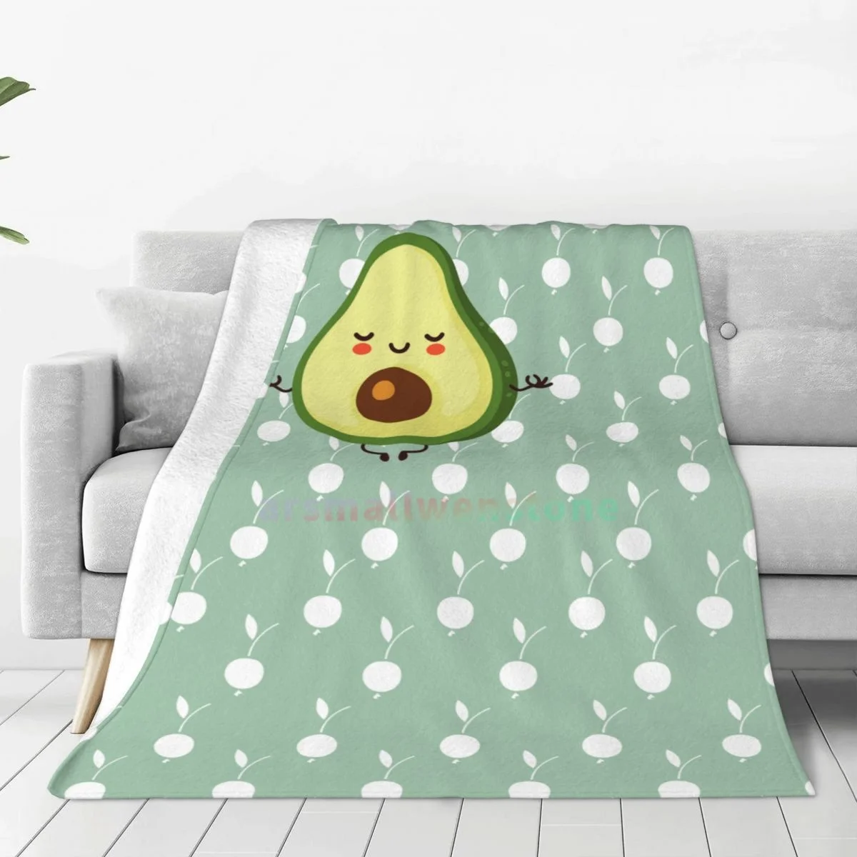 

Фланелевое флисовое одеяло с авокадо, мягкое, теплое, легкое, уютное, нечеткие одеяла с защитой от скатывания для дивана, кровати, дивана, путешествий