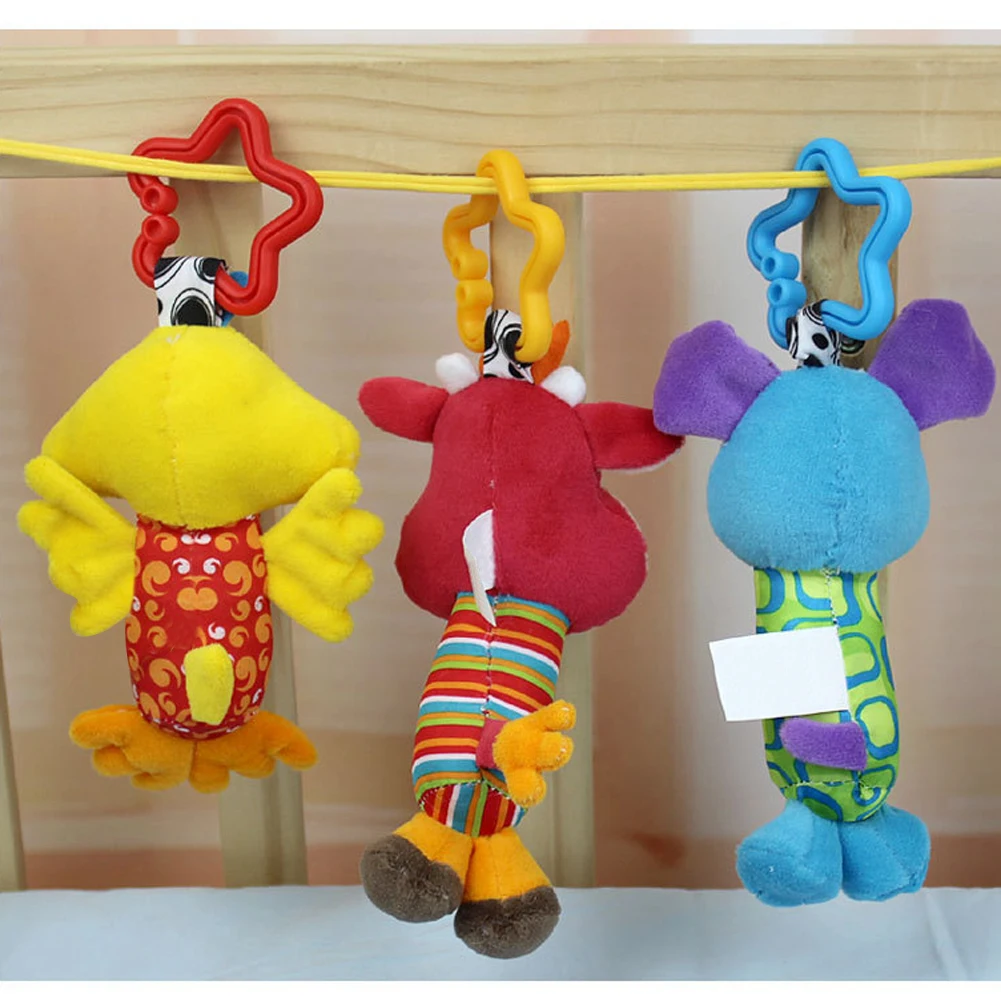 

Baby Kids Rattle Toys Cartoon Animal Plush Hand Bell Baby Stroller Crib Hanging Rattles Infant Baby Toys Gifts