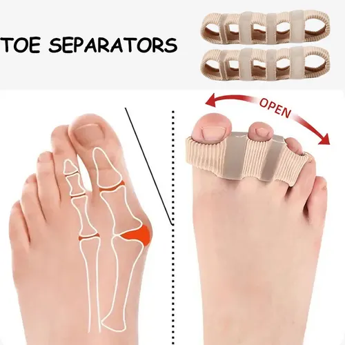 Imagen 2 del producto Separador de dedos de silicona de 5-2 agujeros, Corrector de dedos, alisador de juanete pulgar, Corrector de Hallux Valgus, espaciador, herramienta para el cuidado de los pies