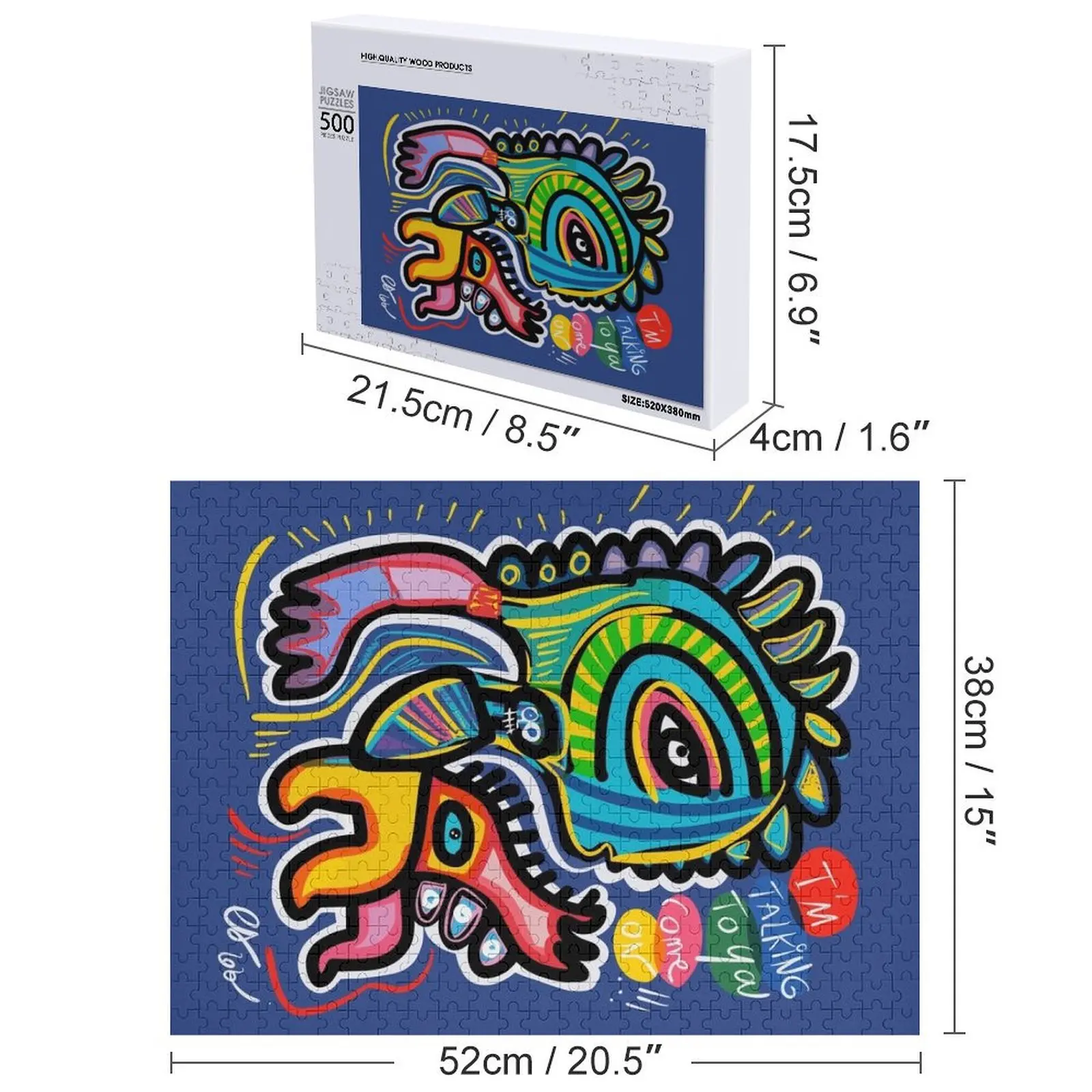 Seni Grafiti Biru Musik Berbicara padamu Puzzle Jigsaw Nama Kustom Mainan Anak Mainan Untuk Anak-anak Foto Puzzle Kustom