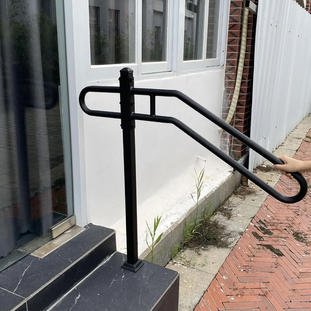 درابزين من الحديد المطاوع في الهواء الطلق لعدد 1-3 خطوات، درابزين الدرج، درابزين المرآب، تصميم متين وأنيق #5