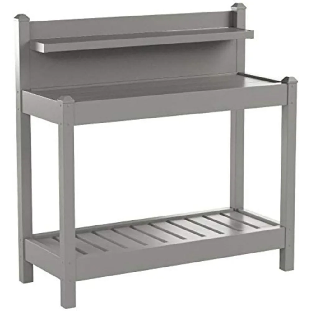 

Dura-Trel Greenfield PVC Vinyl Indoor Outdoor Table Potting Bench Station with Shelf for Plant Accessories & Gardening Supplies