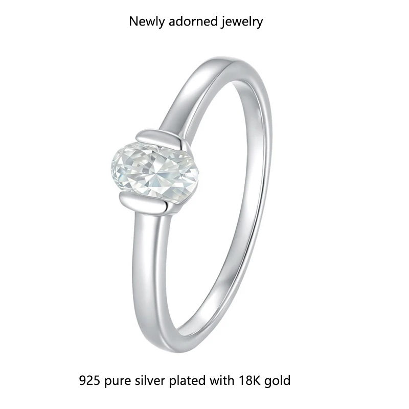 

Classic S925 silver setting style, popular in Europe and America, simple and minimalist 1ct moissanite cross-border fashion clas