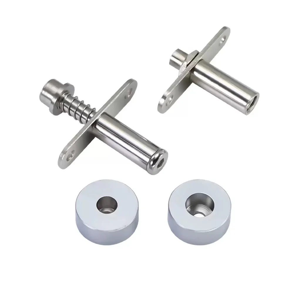 Swivel Pivot Hinge 1 Pair for Room Divider 360 Degree Rotation Metal Construction Concealed Mount 22 mm Thickness Silver