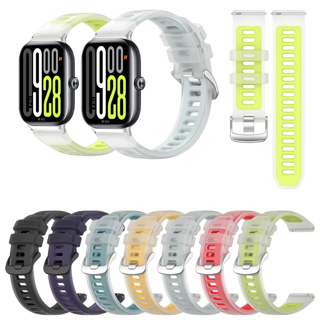 سوار معصم بديل من السيليكون بلون جيلي لساعة Redmi 4 5 5 Active 5Lite لـ Xiaomi Band 8Pro 9Pro