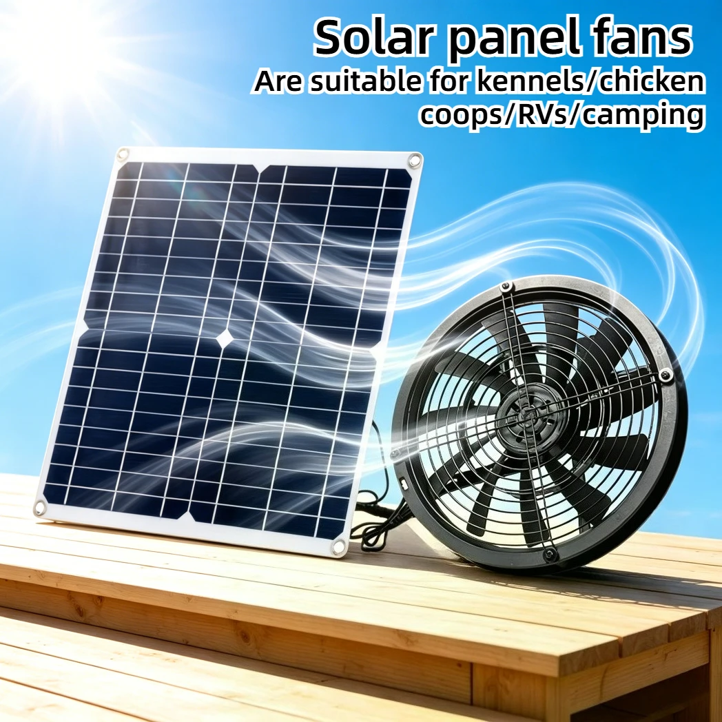 

Advanced 15W 25W Solar Ventilation Fan Weatherproof Exhaust Kit for Greenhouse Chicken Coop Dog House RV Shed Outdoor Durable