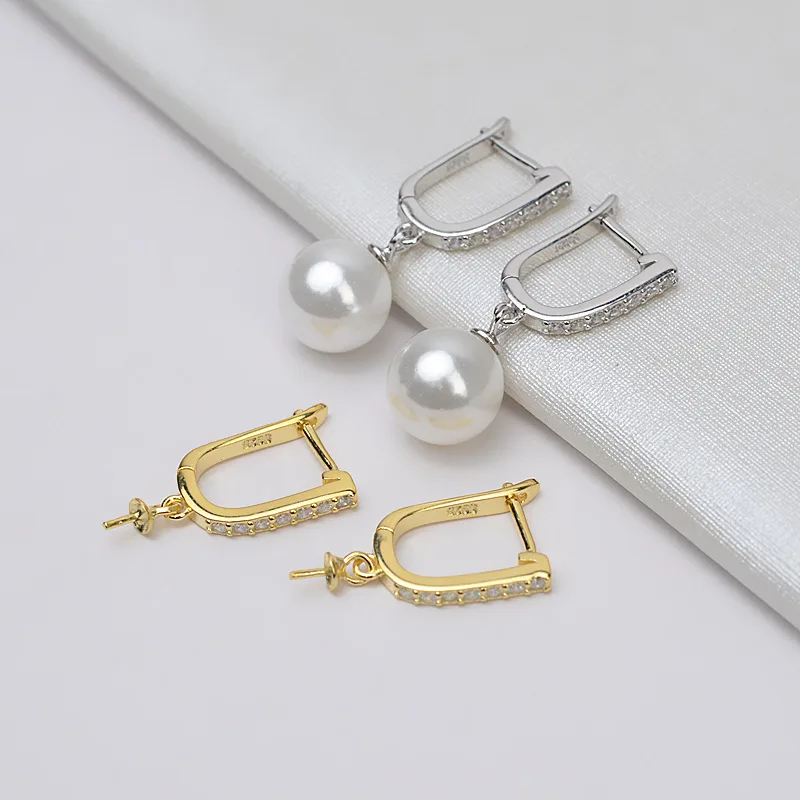 

Оптовая продажа, новые серьги из стерлингового серебра 925 пробы, базовые фурнитуры, крепления для ювелирных изделий, фурнитура, аксессуары для жемчуга 7-14 мм