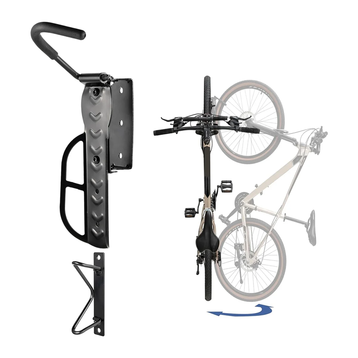 -NEW 1 PACK Swivel Bike Rack Garage Wall Mount Bike Hangers for Garage Bike Rack Bicycle Storage Vertical Bike Rack