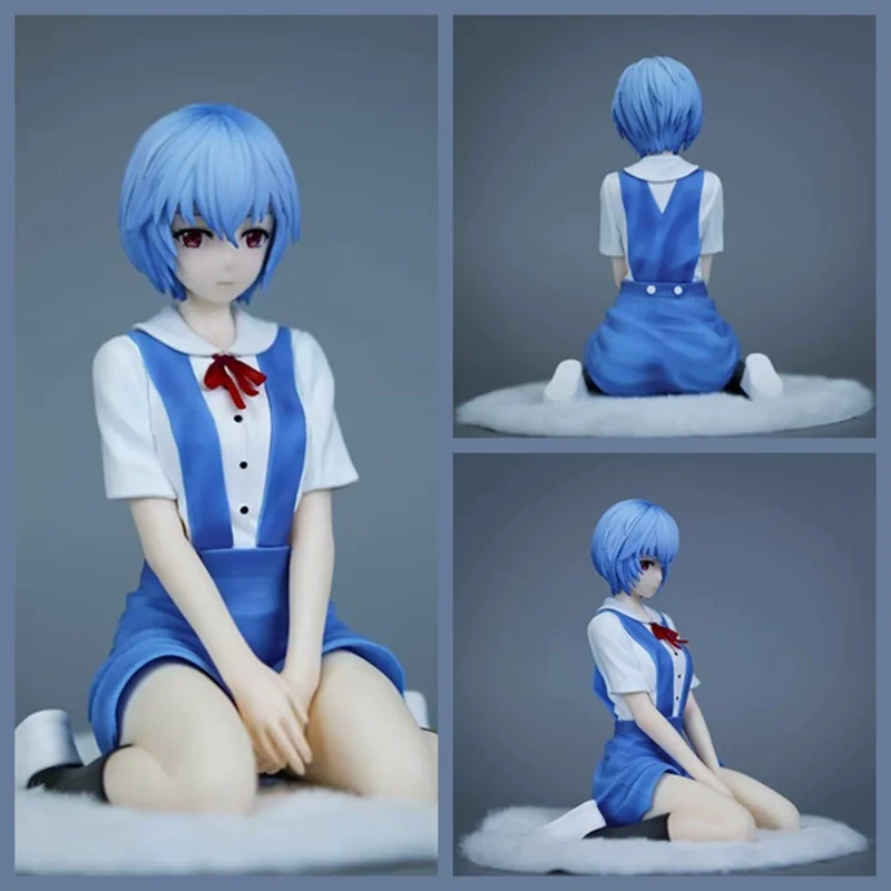 

Anime Figure Ayanami Rei Sitting School Uniform Two Dimensional Beautiful Girl Collectible Trendy Toy Desktop Ornament For Adult