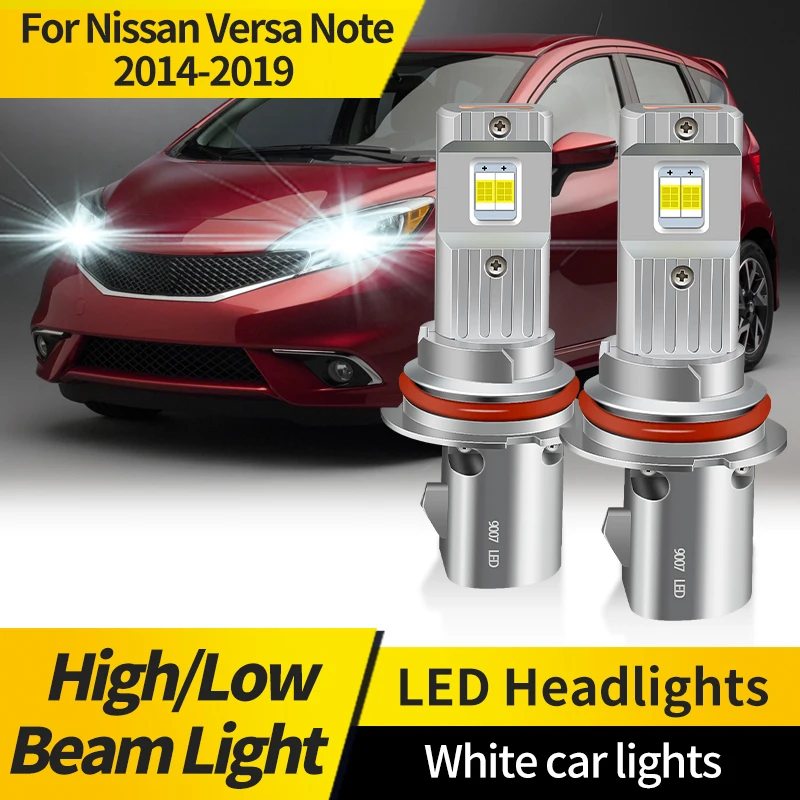 

2PCS For Nissan Versa Note 2014-2019 LED Car Headlights 9007 HB5 Lamp for Auto 6000K Super Bright Bulbs Automobile Accessories