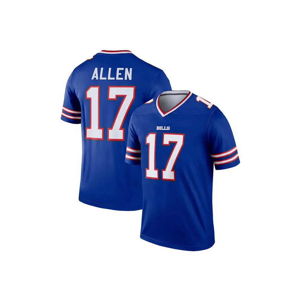 Adult Buffalo American Football Jersey Rugby Jersey Sportswear Training Jersey T-shirt Bills Allen 17 Number Family Kids Tees