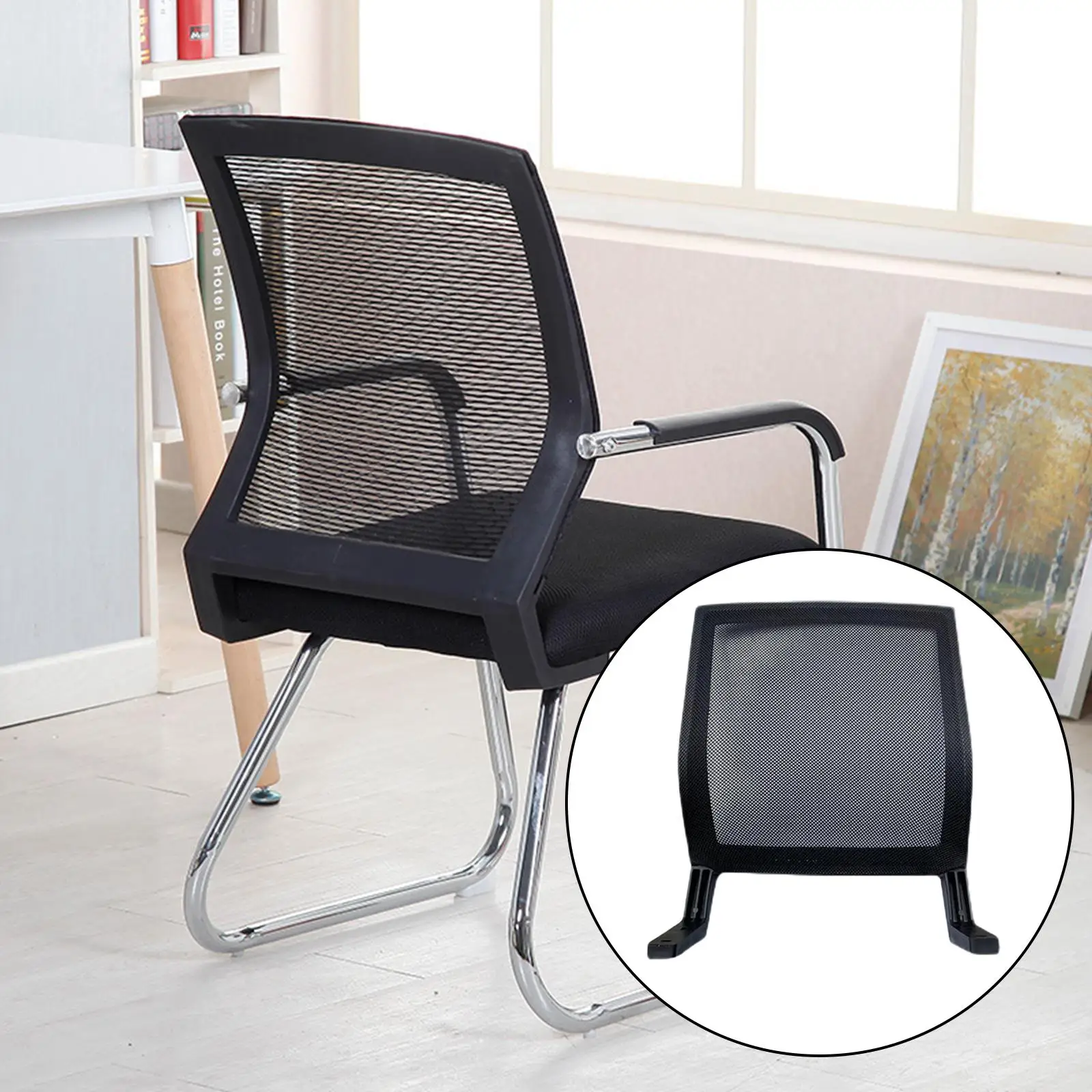 Cadeira Ergonômica com Suporte para Costas em Malha, Encosto Ajustável, Substituição para Cadeira de Escritório, Compatível com Cadeira Giratória para