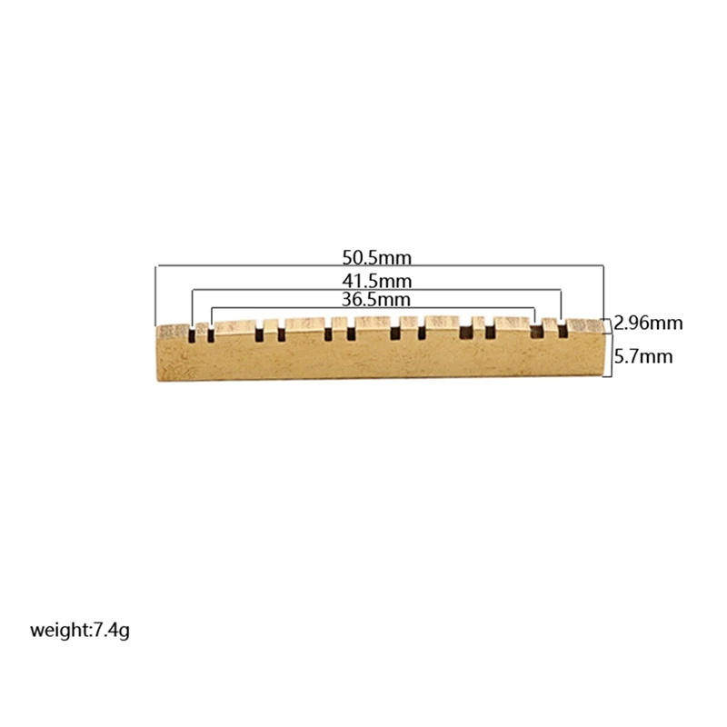 Latão entalhado 12 cordas porca da guitarra acústica porcas da guitarra para peças da guitarra acústica