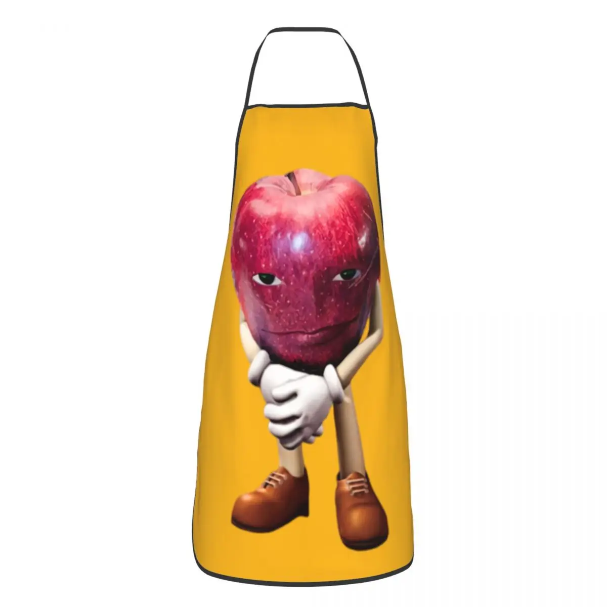 

【Apple Funny Face】Funny Print Apron, Stain-Resistant & Easy To Wash, Suitable for Cooking, Baking & Gardening Apron
