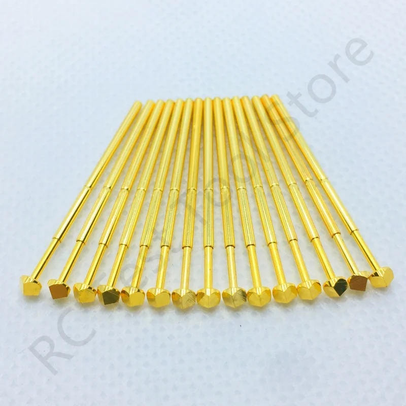 100PCS PA100-T6 Spring Test Probe PA100-T Test Pin P100-T P100-T6 Test Tool 33.35mm 1.36mm Needle Gold Tip Dia 3.0mm Pogo Pin