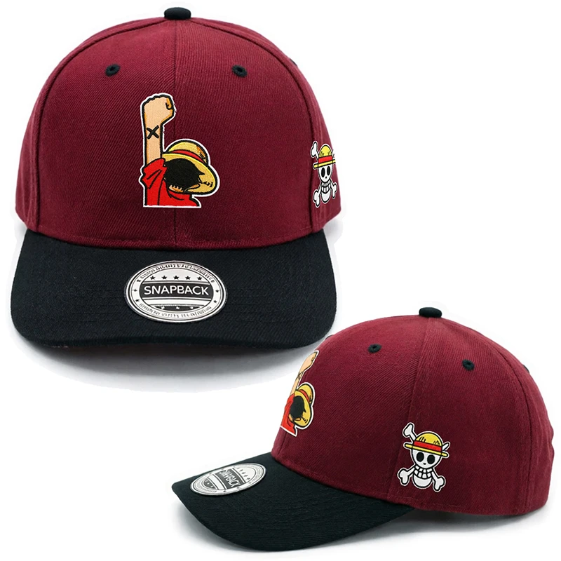 Gorra de Béisbol Bordada de One Piece para Hombre y Mujer, Gorra Plana de Anime y Hip Hop, Gorras de Moda de Verano para Hombre y Mujer, Regalos