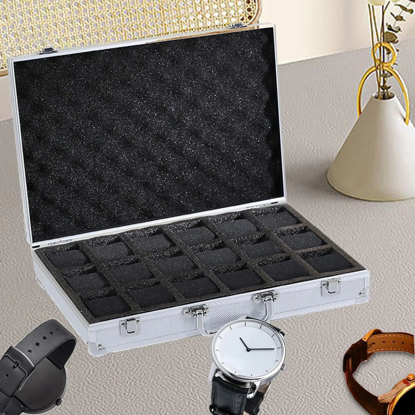 Watch Suitcase Shockproof Gift Collection Storage Box Portable Luxury Watch Box for Men for Friends Father Watch Collectors