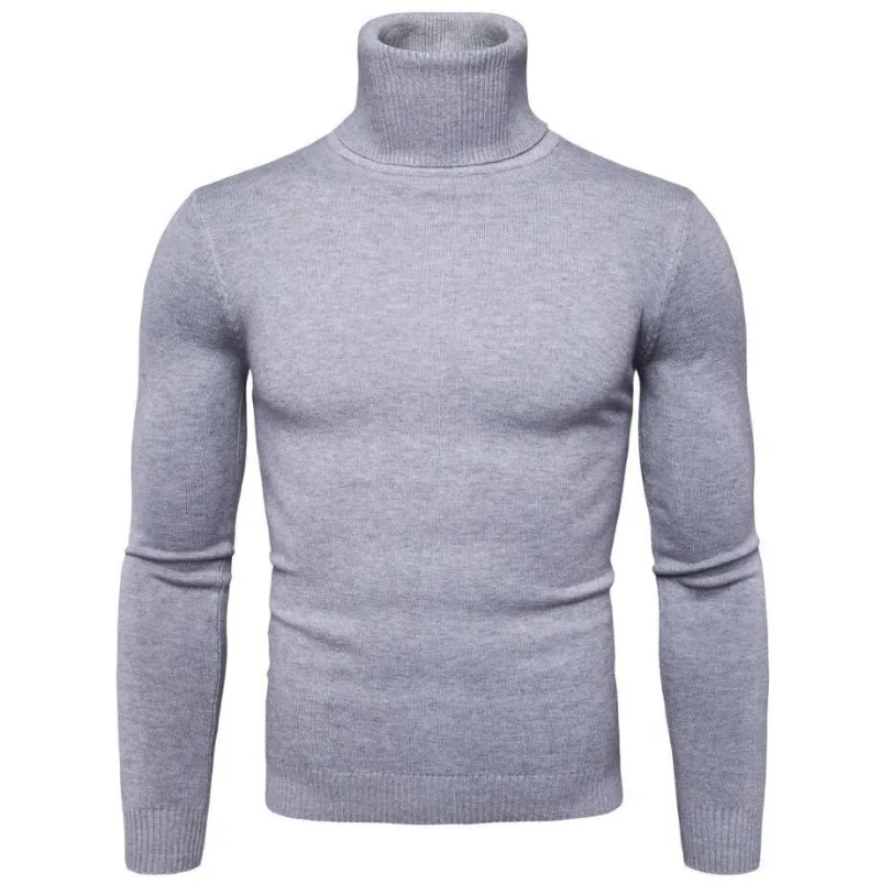 

NEW Men's Turtleneck Pullover Sweaters Winter Casual Solid Knitting Men Sweaters 20215 New Cotton Slim Black Turtleneck Sweater