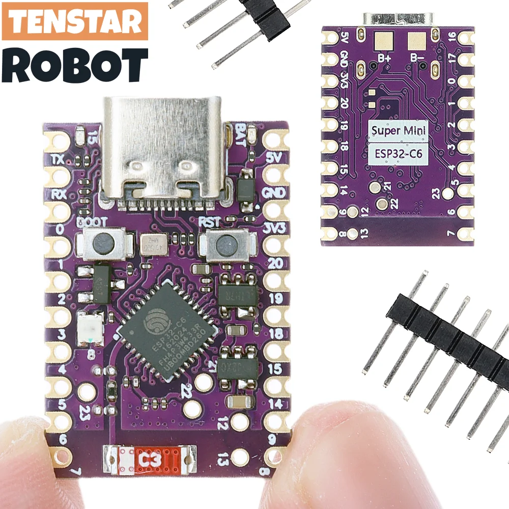 TENSTAR  ESP32-C6 SuperMini Development 4MB flash WIFI 6 Bluetooth 5 Microcontroller Programming Learning Board