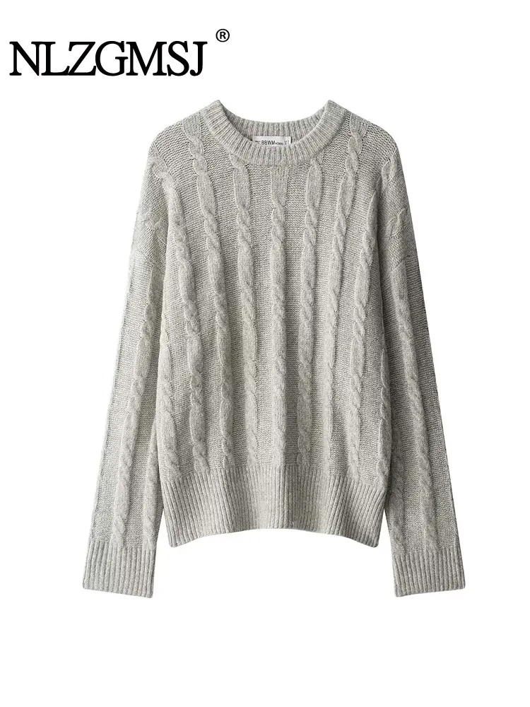 

NLZGMSJ Casual Chic Women Sweater Solid O-Neck Pullover Long Sleeve Knitted Sweater Fashion 2025 Autumn Holiday Sweater