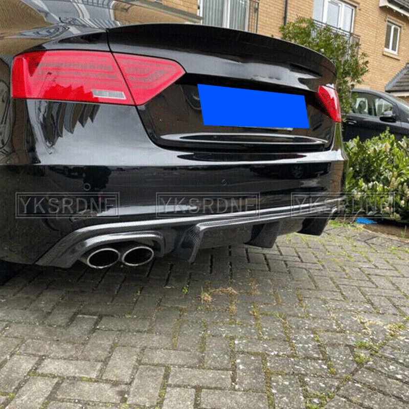 Rear Bumper Diffuser Lip Spoiler For Audi A5 Sline S5 Coupe 2012-2016 Convertible Real Carbon fiber Non For A5 Standard