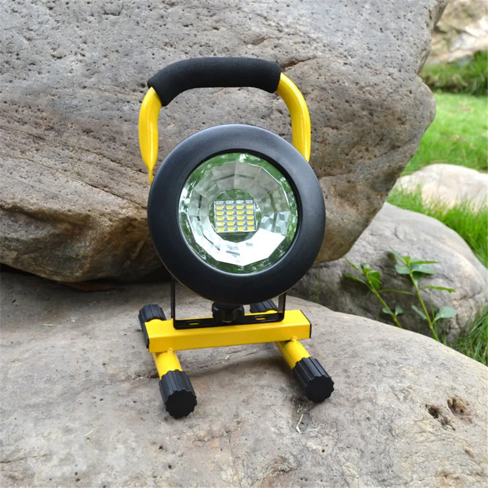 30W LED Portable Rechargeable Floodlight Waterproof Spotlight Battery Powered Searchlight Outdoor Work Lamp for Camping Lantern