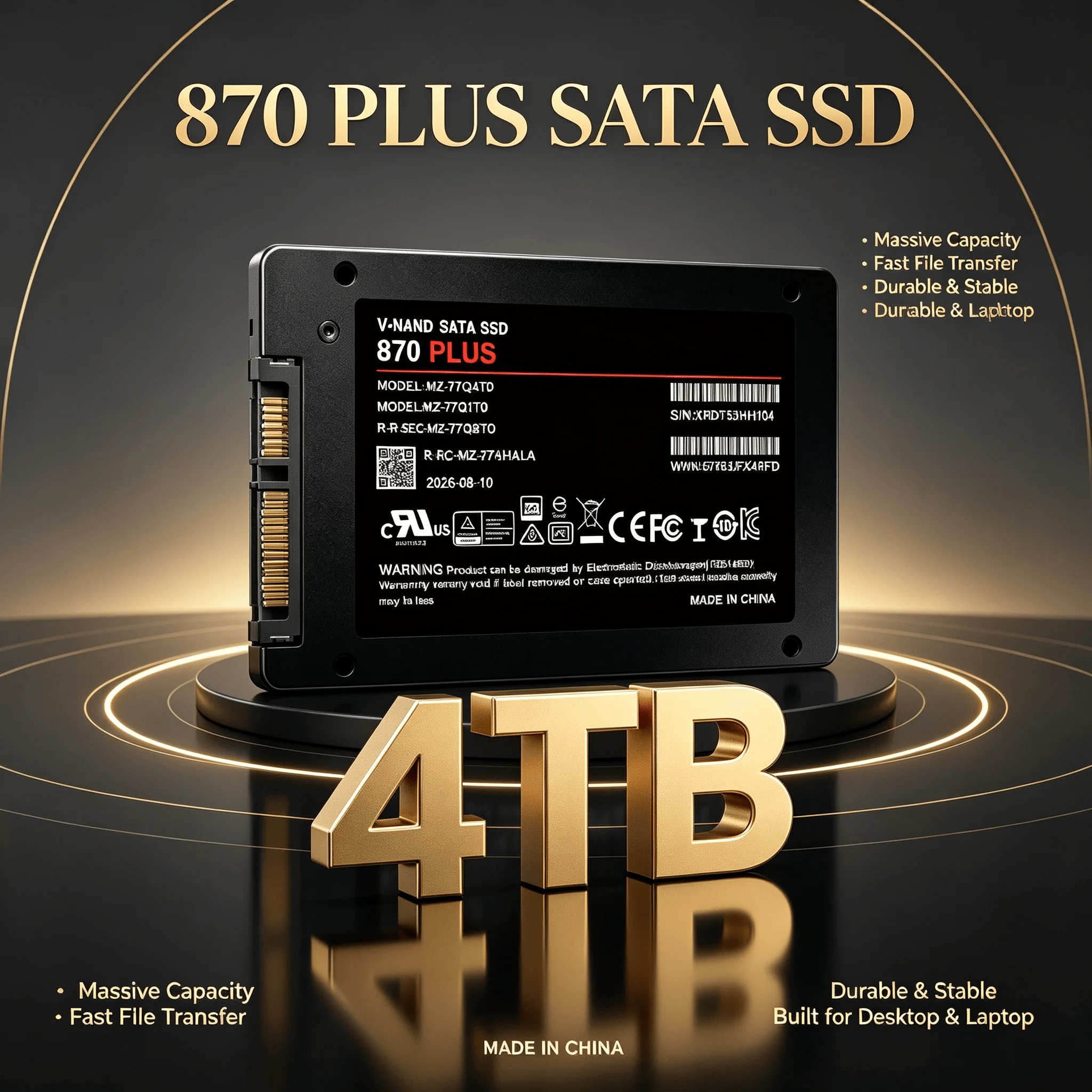870 PLUS Builtin Solid State Drive SATA III 2.5 Inch Inside HDD High Speed Read Write for Laptop Micro Computer Desktop Max Pro