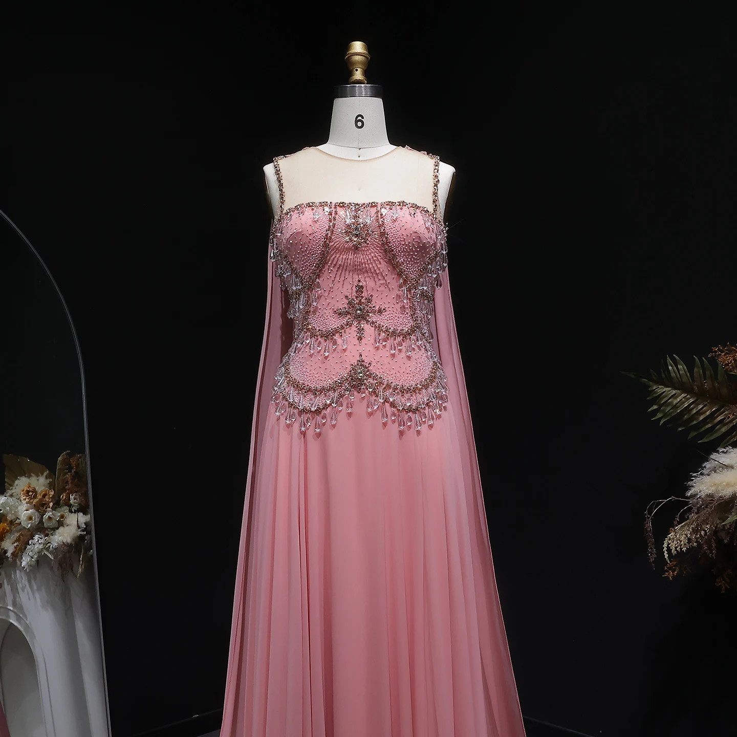 Sharon Said Elegante Arabische Silber-Gold Abendkleider mit Kristallperlen 2026 Dubai für Hochzeitsfeier-Kleider SS517 Maßanfertigung – Detail 16