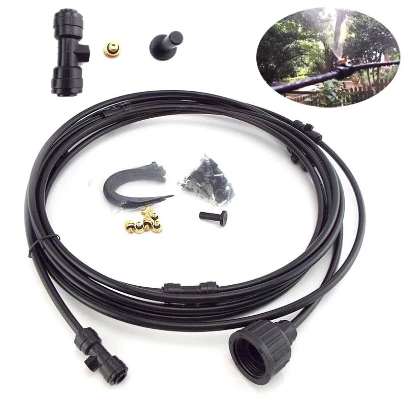 5/6/10/20M Water Irrigation Garden Watering Misting Cooling Kits Sprayer System DIY Mist Sprinkler Greenhouse yard Garden Patio