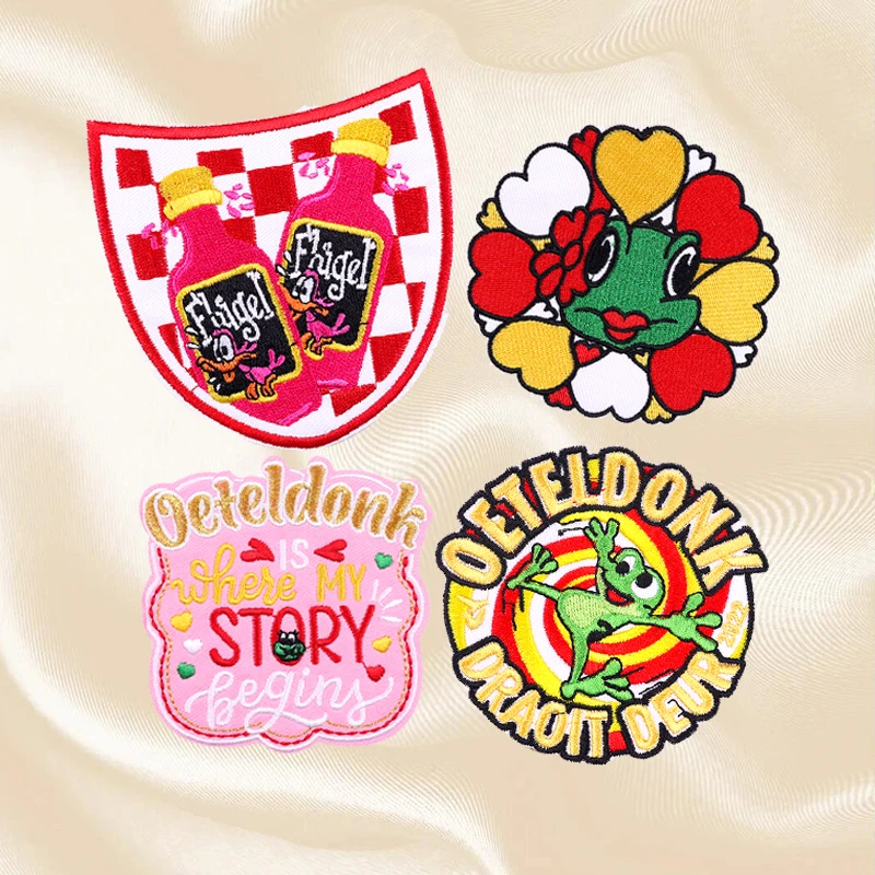 2024 New Set Patches Oeteldonk Emblem Embroidery Patch DIY Frog Patch Netherland Carnival Patches Iron On Patches For Clothing