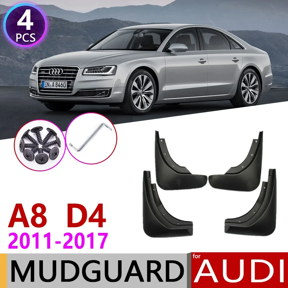 Car Mudflap Fender for Audi A8 D4 3rd 3 Gen 2011 2012 2013 2014 2015 2016 2017 Fender Mud Guard Flap Splash Mudguard Accessories