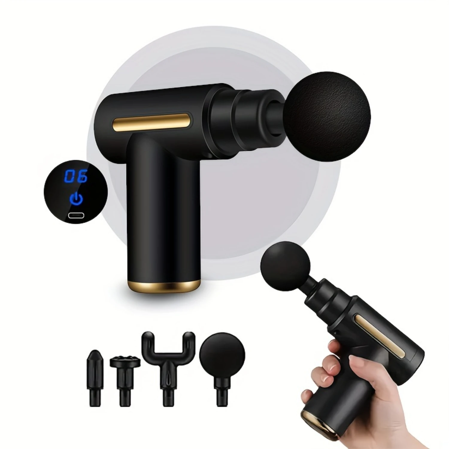 1pc Portable  Massager Gun for Deep Tissue Percussion Massage - Relieves Muscle Tension and Soreness - Handheld Motor for Sports