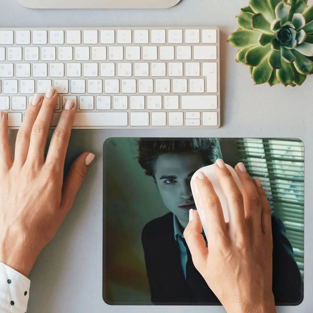 The Twilight Saga Edward Cullen Multi-size Mouse Pad Computer Keyboard Mouse MatGaming PC Laptop Desk Mat Accessories Table Mats